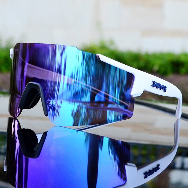 Sportsonnenbrille mit UV-Schutz – Aerodynamische Fahrradbrille mit wechselbarem Rahmen