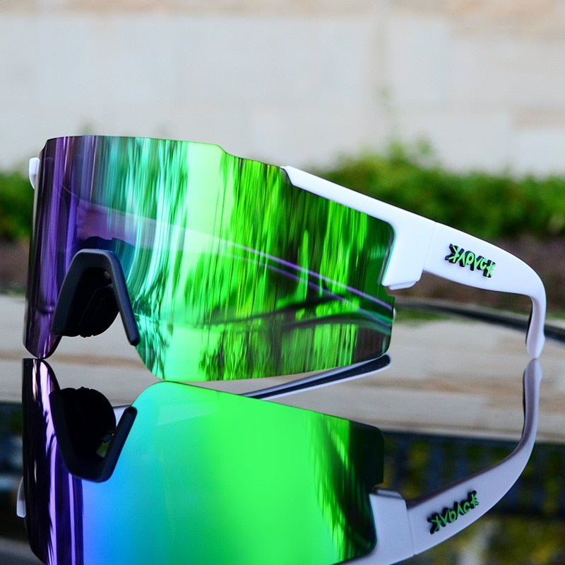Sportsonnenbrille mit UV-Schutz – Aerodynamische Fahrradbrille mit wechselbarem Rahmen