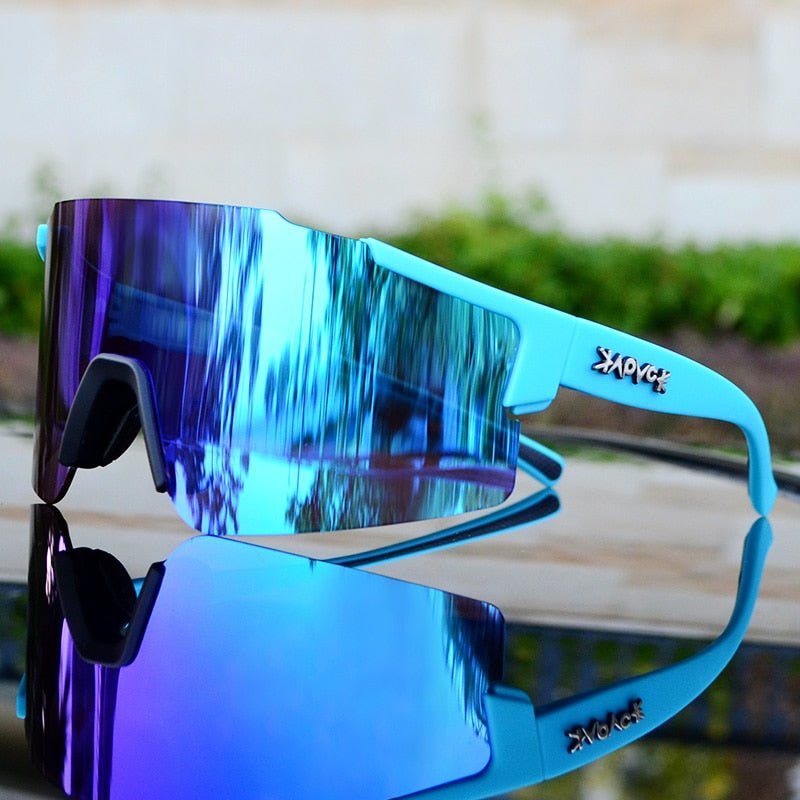 Sportsonnenbrille mit UV-Schutz – Aerodynamische Fahrradbrille mit wechselbarem Rahmen