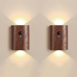 Wandlampe mit Bewegungsmelder aus Holz – Intelligente LED Nachtbeleuchtung