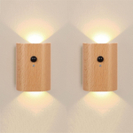 Wandlampe mit Bewegungsmelder aus Holz – Intelligente LED Nachtbeleuchtung