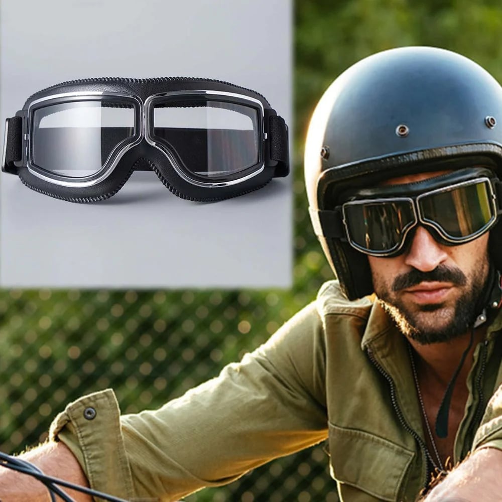 Stilvolle Motorradbrille | UV-Schutz | Stoßfest & Verstellbar