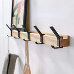 Stilvolle Wandgarderobe mit flexiblen Haken | Modernes Design | Holz & Metall