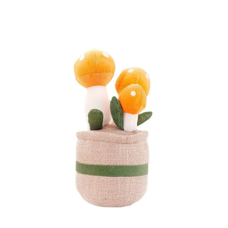 Plüschfigur mit fröhlichem Blumendesign