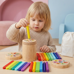Holzspielzeug zum Sortieren von Farben und Formen – Lernspiel für Feinmotorik