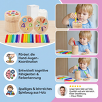 Holzspielzeug zum Sortieren von Farben und Formen – Lernspiel für Feinmotorik