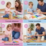Holzspielzeug zum Sortieren von Farben und Formen – Lernspiel für Feinmotorik