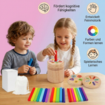 Holzspielzeug zum Sortieren von Farben und Formen – Lernspiel für Feinmotorik