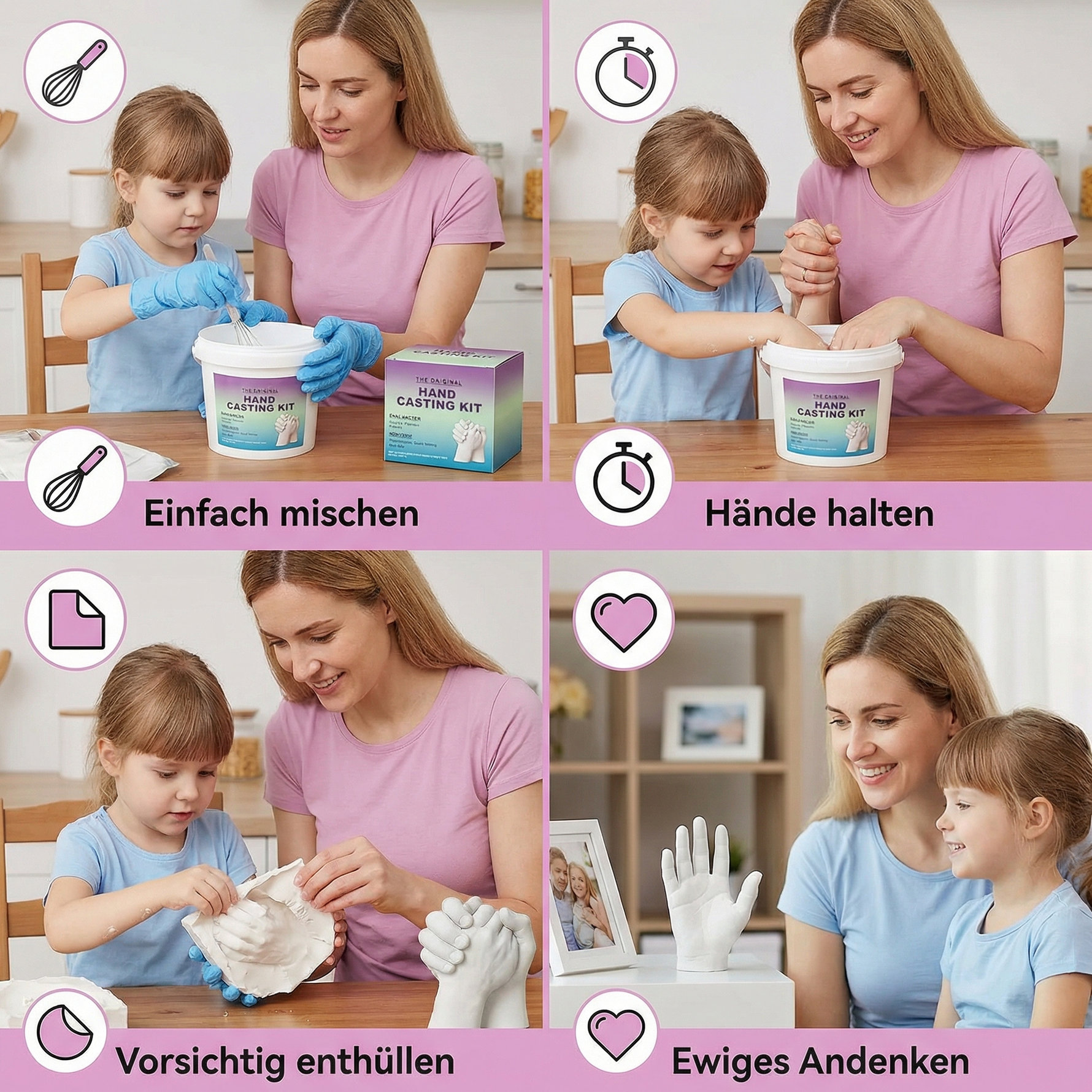 3D Gips Erinnerungsset für Paare und Familien – Handabdruck-Set