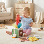 Sensorik-Tücherbox für Babys – Weiches Fühl- und Knisterspielzeug