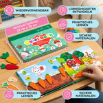 Wiederverwendbares Lernbuch mit Stickern für Kinder im Montessori-Stil