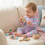 Holzspielzeug-Geschenkset für Babys – Rassel und Musikspielzeug