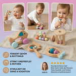 Holzspielzeug-Geschenkset für Babys – Rassel und Musikspielzeug