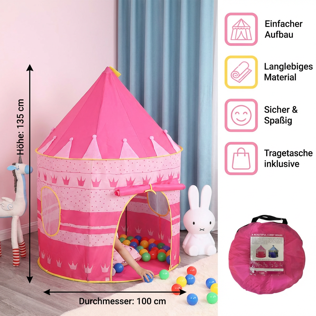Spielzelt für Kinder – Magisches Schloss für Abenteuer drinnen und draußen