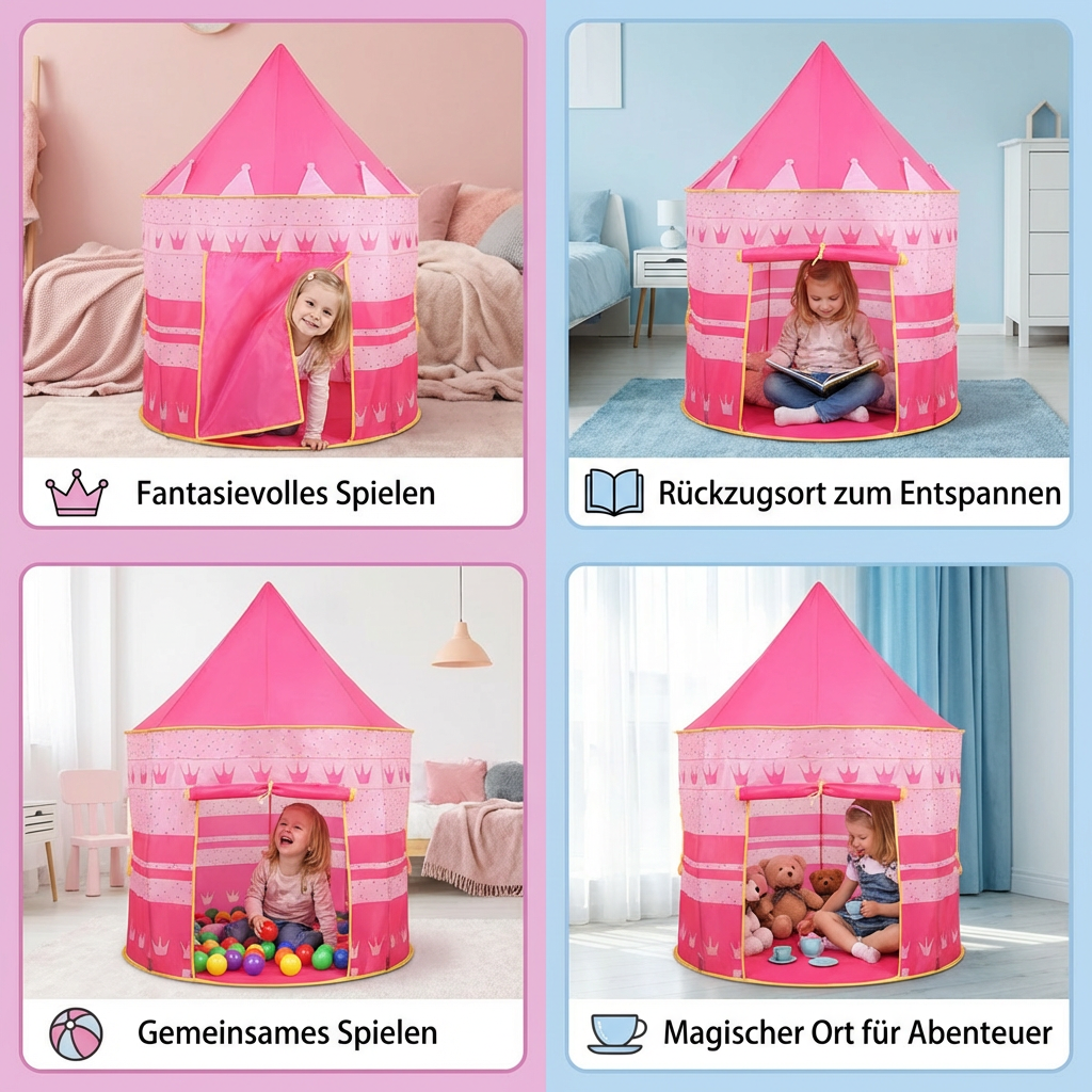 Spielzelt für Kinder – Magisches Schloss für Abenteuer drinnen und draußen