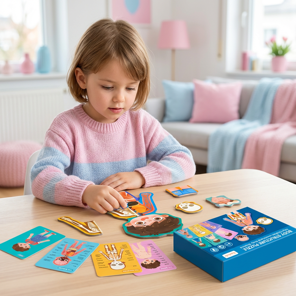 Körper-Puzzle aus Holz für Kinder – Spielerisches Lernen der Anatomie