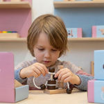 Familien-Denkspiel aus Holz – IQ-Puzzle mit Seil, handgefertigt