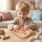 Pädagogisches Holzspielzeug für Kinder – Handgemachtes Drehbohnen-Fingerspiel