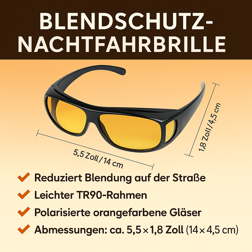 Nachtfahrbrille mit Anti-Blend-Technologie für sicheres Fahren