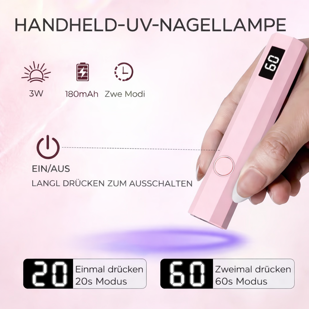 tragbare UV LED Nageltrocknerlampe | schnelle Aushärtung & perfektes Finish