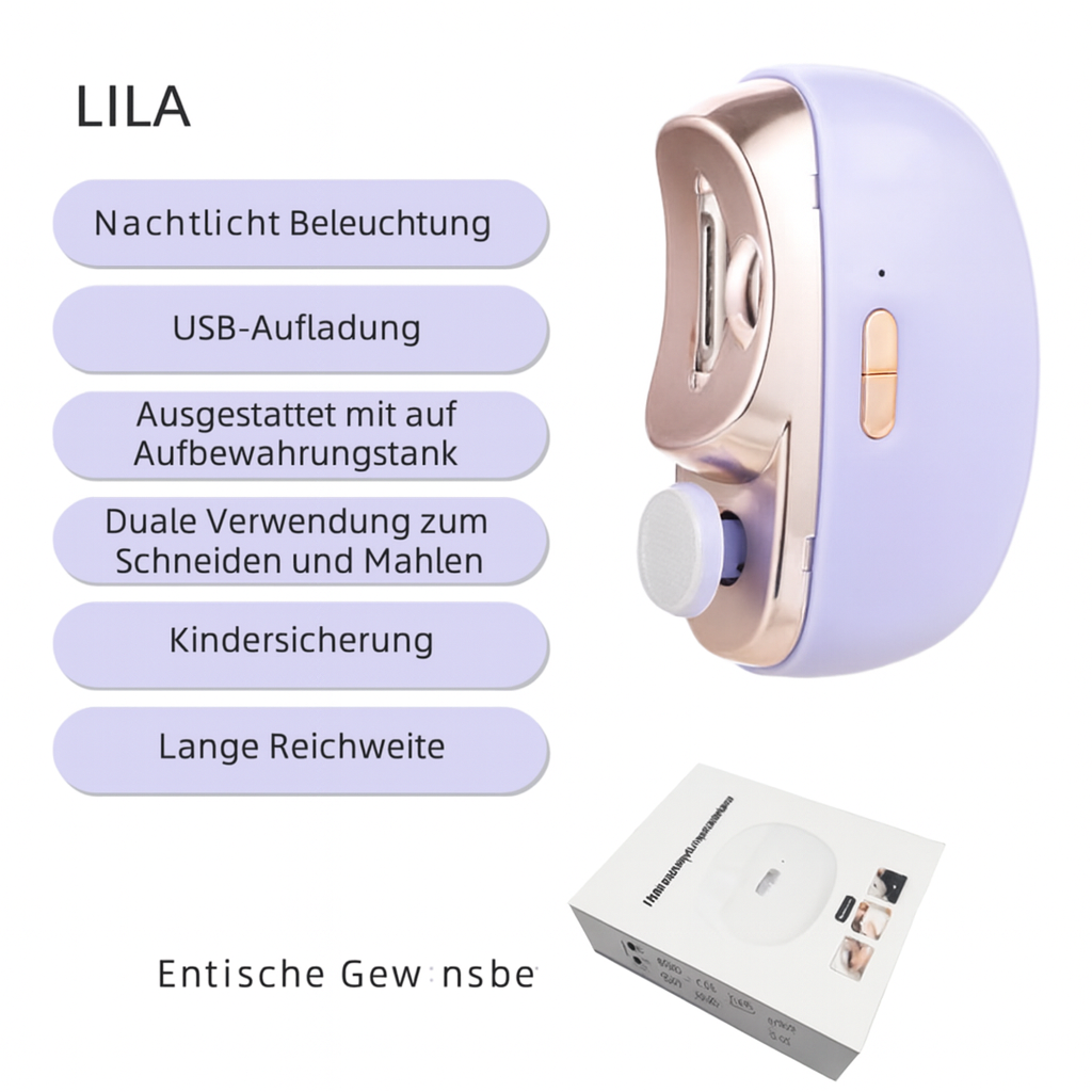 Nagelpflege | Elektronischer Nageltrimmer | 3-in-1 Schneiden, Feilen, Polieren | NailProfi