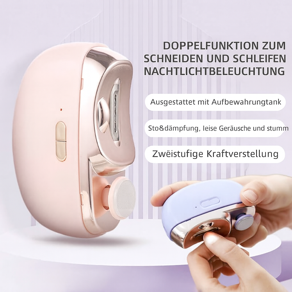 Nagelpflege | Elektronischer Nageltrimmer | 3-in-1 Schneiden, Feilen, Polieren | NailProfi