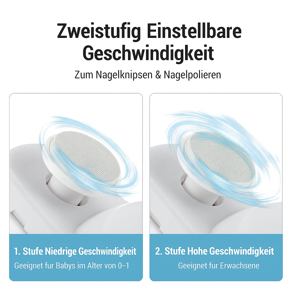 Nagelpflege | Elektronischer Nageltrimmer | 3-in-1 Schneiden, Feilen, Polieren | NailProfi