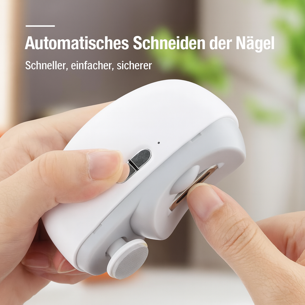Nagelpflege | Elektronischer Nageltrimmer | 3-in-1 Schneiden, Feilen, Polieren | NailProfi