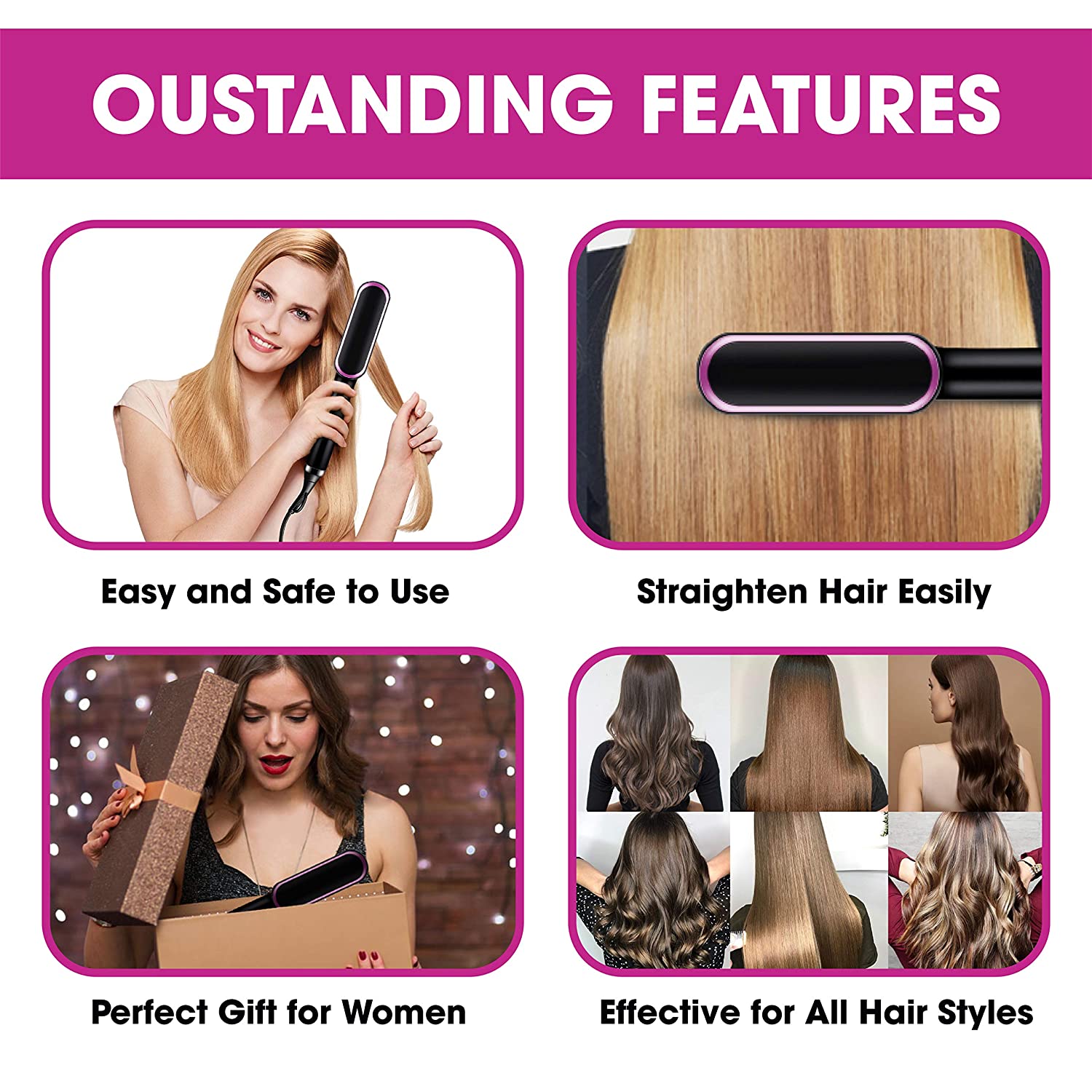 Vielseitiger Glättebürsten-Styler für seidig-glattes Haar