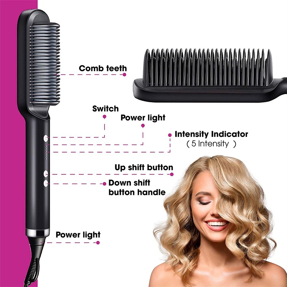 Vielseitiger Glättebürsten-Styler für seidig-glattes Haar