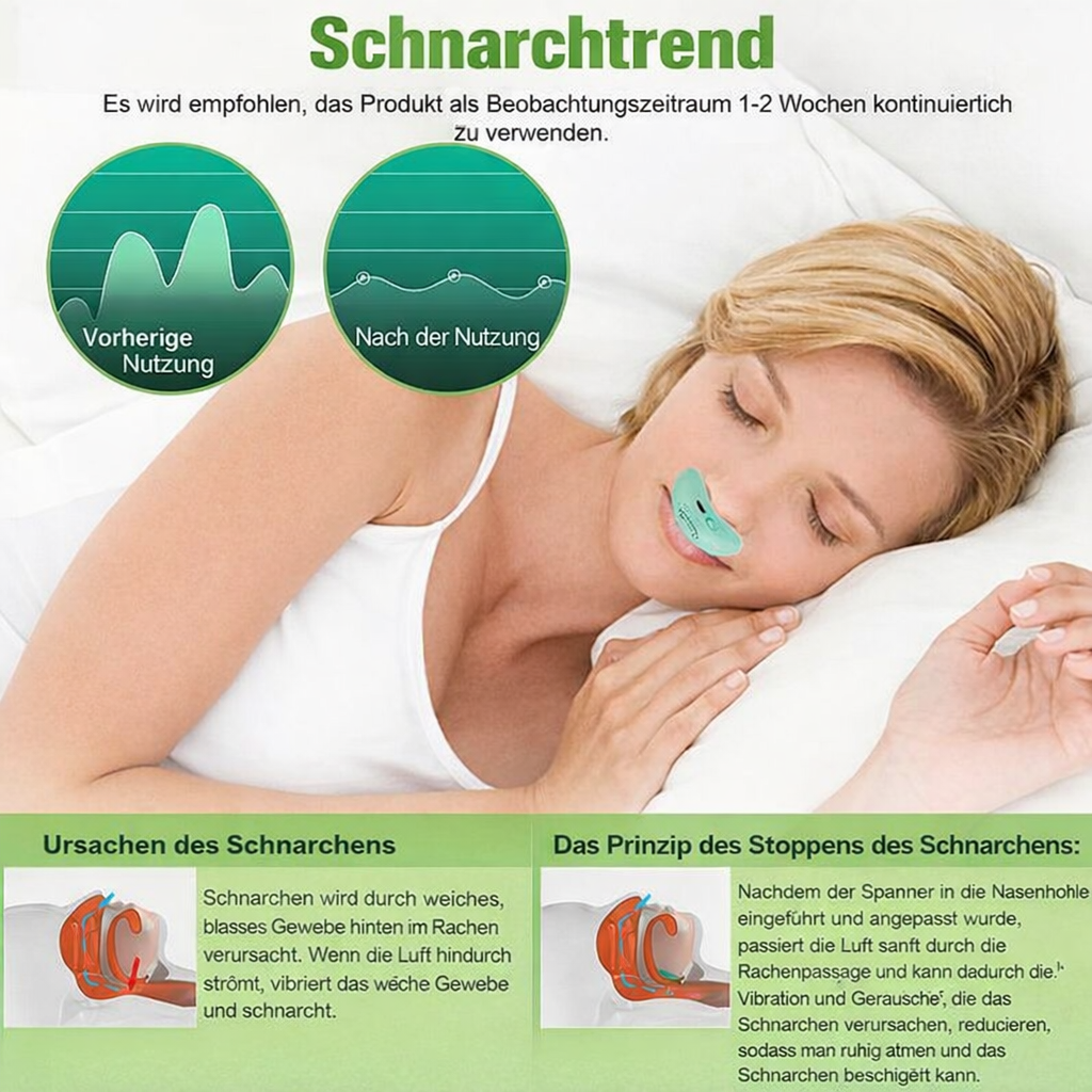 Komfortabler Atemhilfsclip gegen Schnarchen | Leiser Schlafunterstützer