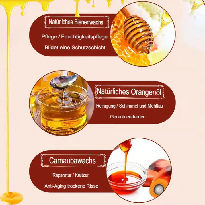 Pflegendes Bienenwachs für Holzoberflächen (2er Set)