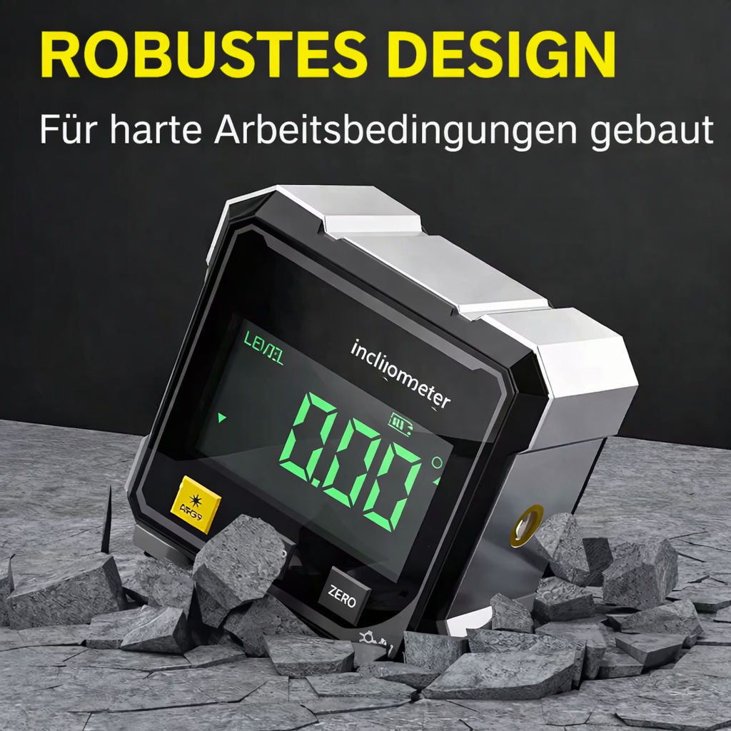 Präzisionswinkelmesser mit Magnethalterung und Laser