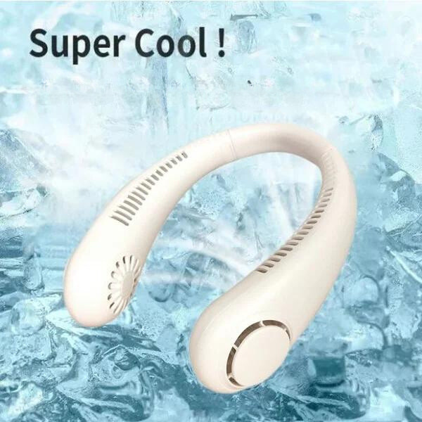 Portable neck fan for refreshing moments