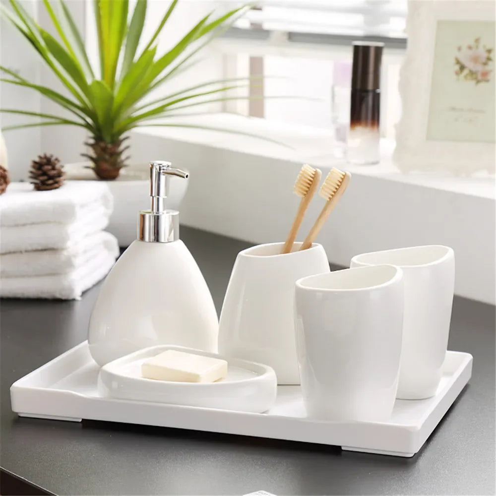 Elegant ceramic soap dispenser for sophisticated bathrooms