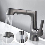 Stylish bathroom faucet with flexible spray hose