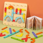 Holzpuzzle Spielzeug mit Montessori Design für kreative Nagelspiele