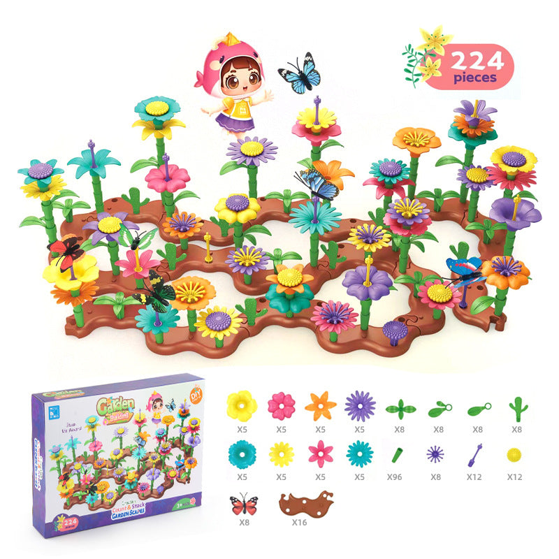 Bunte Spielsteine mit Blumenmotiven