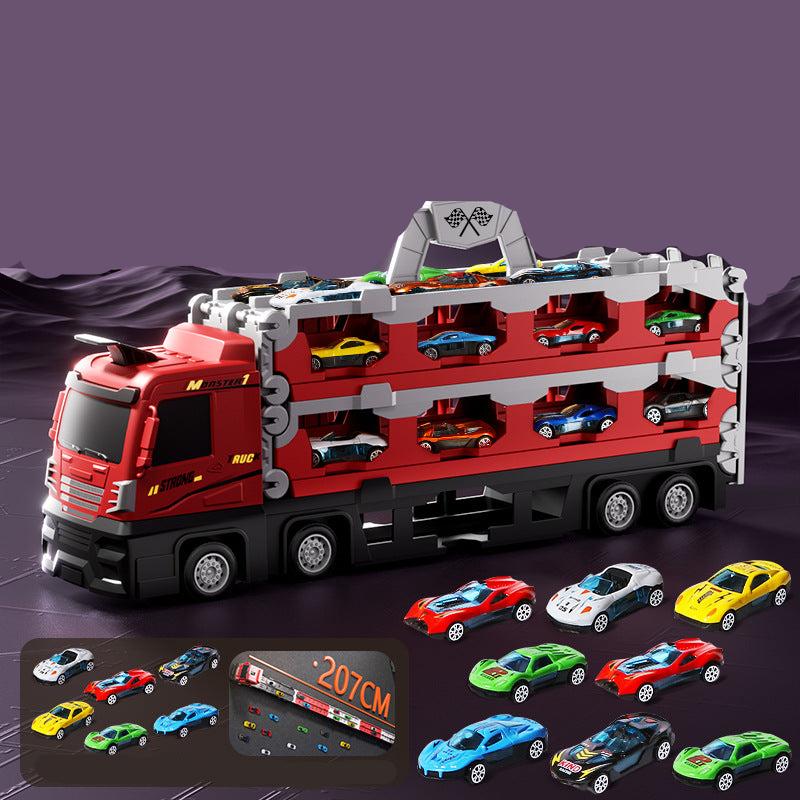 Rennstrecke für Lastwagen – 2-in-1 Ausklappbares Spielset