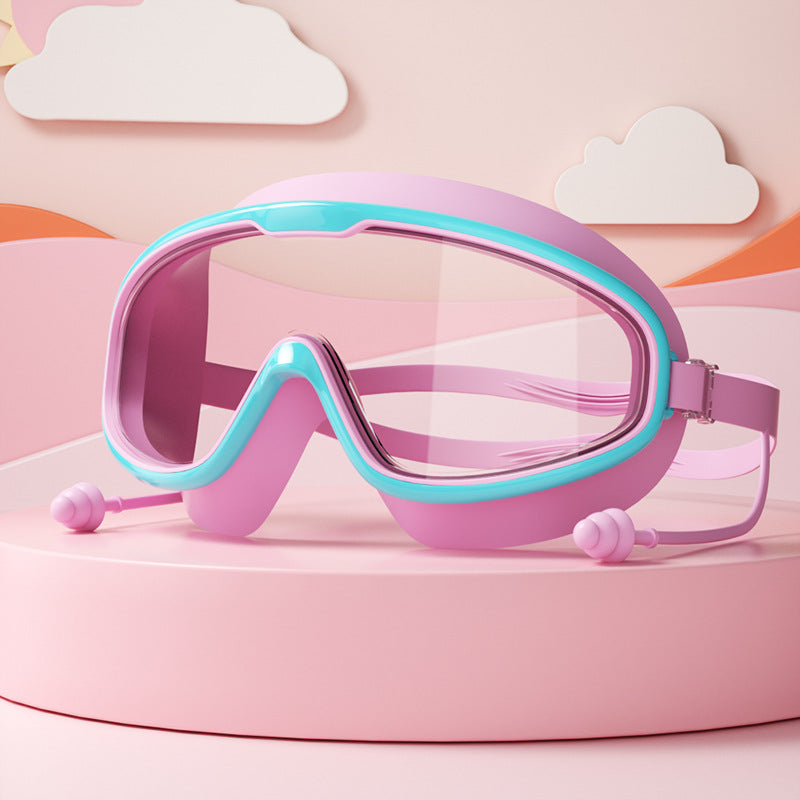 Schwimmbrillen für Kinder mit großem Rahmen und Anti-Beschlag-Technologie