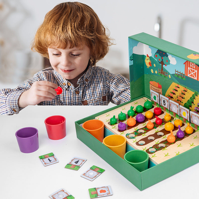 Farben- und Zahlen-Sortierspiel für Montessori-Lernkonzept