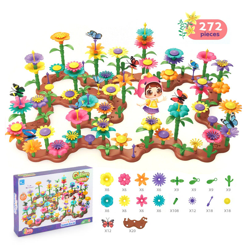 Bunte Spielsteine mit Blumenmotiven