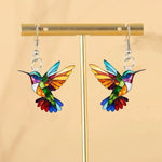 Bunte Kolibri Ohrringe – Fröhlicher Anhänger Schmuck mit fliegendem Vogel