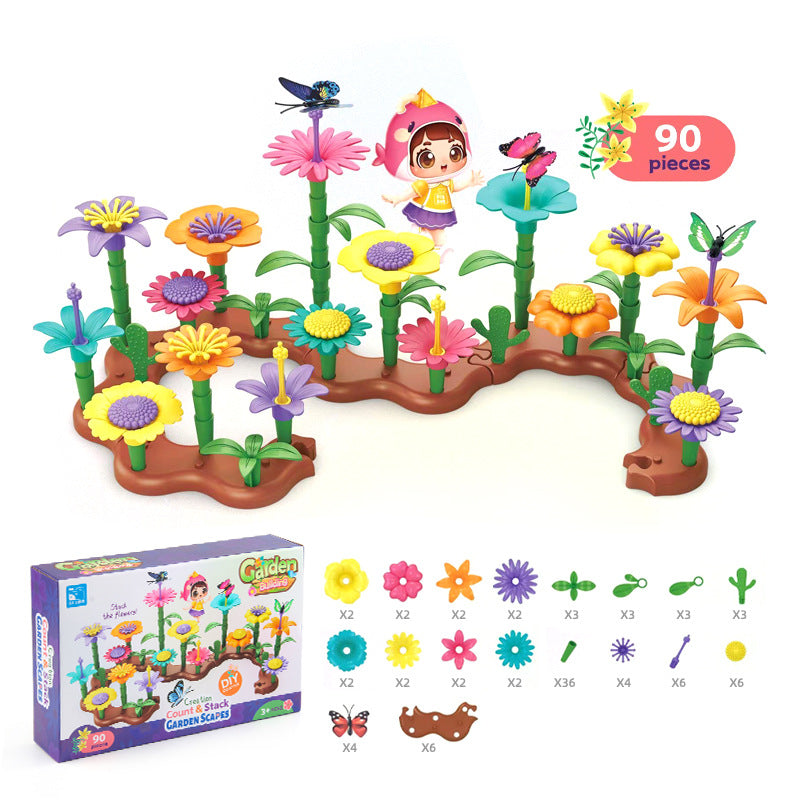 Bunte Spielsteine mit Blumenmotiven