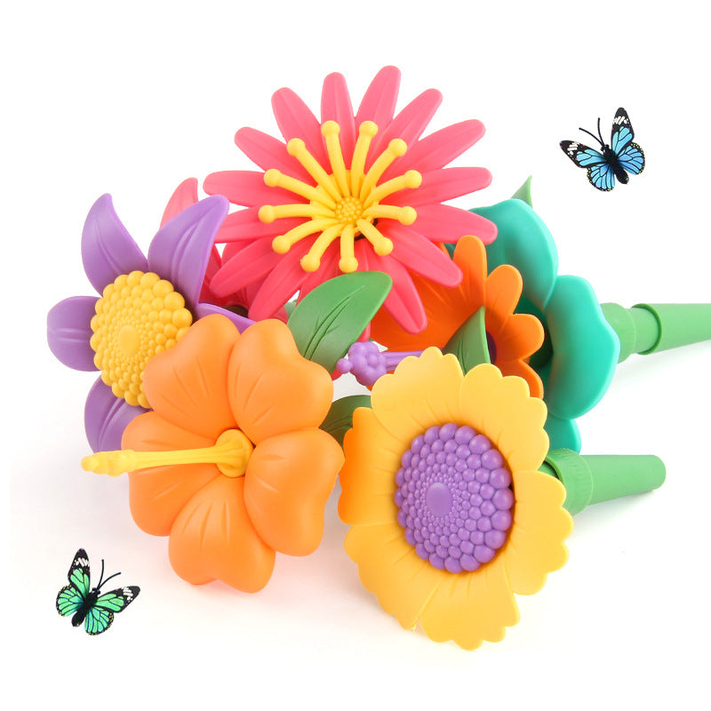 Bunte Spielsteine mit Blumenmotiven