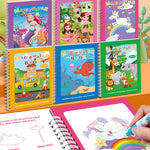 Selbstlösliches Wasser-Malbuch-Set für Kinder mit Pinsel (6 Stück)