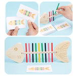 Farben Sortierspiel für Kinder im Montessori Fischgräten Design