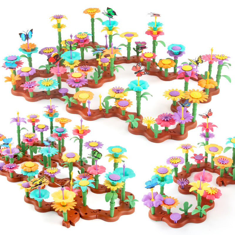 Bunte Spielsteine mit Blumenmotiven