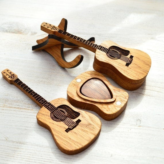 Eleganter Holz-Pick-Halter für Gitarristen – Handgefertigter Organizer