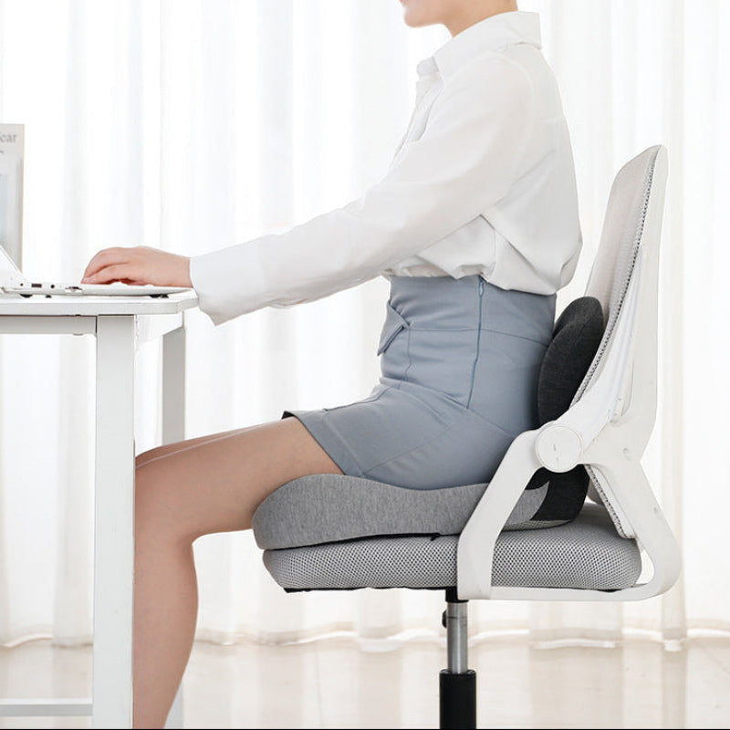 Ergonomic Seat Cushion with Lumbar Support and Air Circulation